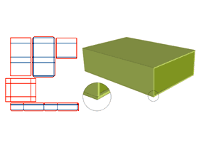 Book-shaped flip cover with V-groove, inner box greyboard with V-groove, Inner box paper mounting border