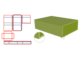Box shell gray board V-groove, inner box half-cut paper lining around the edges, Inner box paper mounting border
